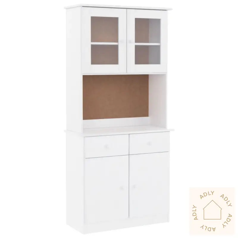 Highboard Alta Hvit 77X35X165 Cm Heltre Furu