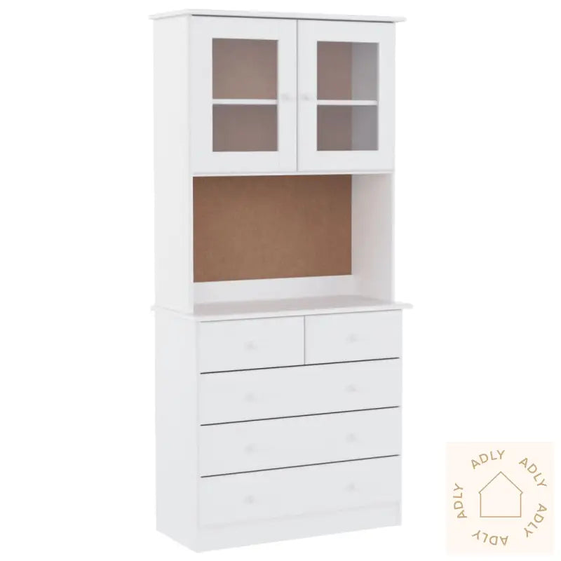 Highboard Alta Hvit 77X35X165 Cm Heltre Furu
