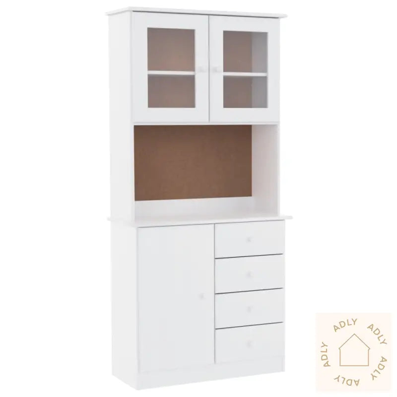 Highboard Alta Hvit 77X35X165 Cm Heltre Furu