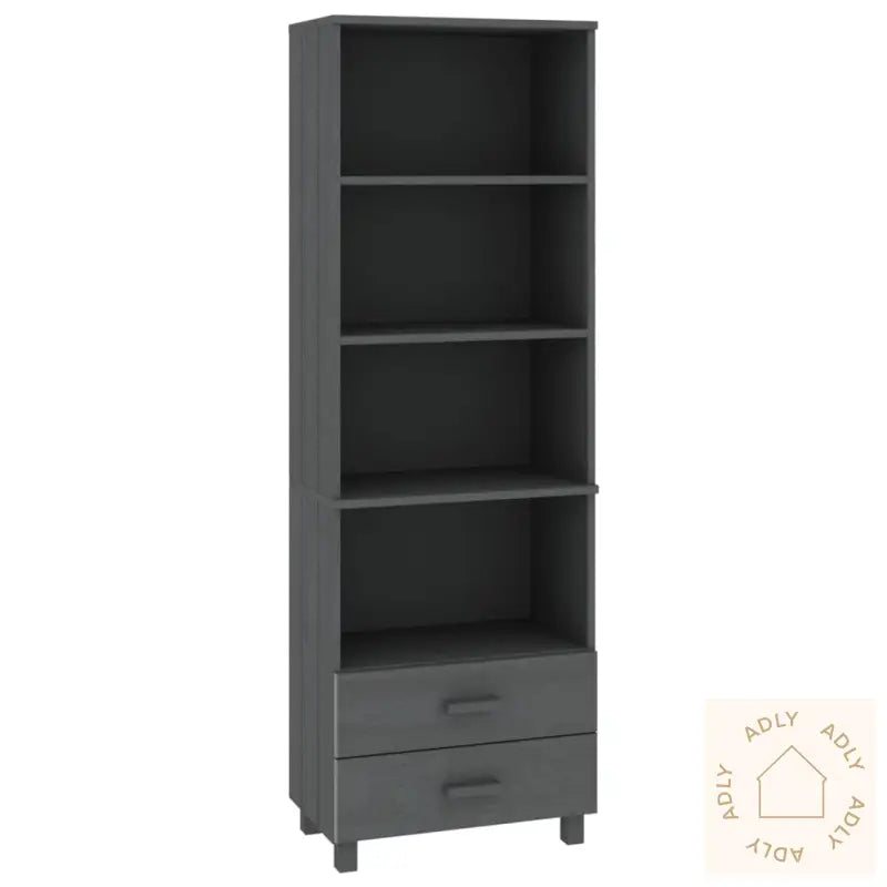 Highboard Hamar Mørkegrå 60X35X180 Cm Heltre Furu