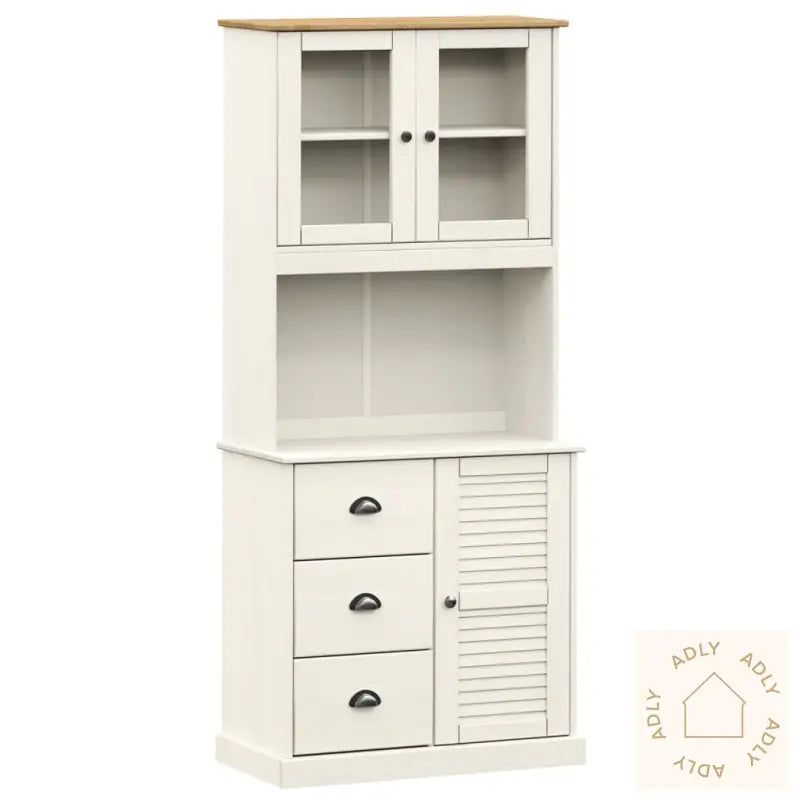 Highboard Vigo Hvit 78X40X175 Cm Heltre Furu