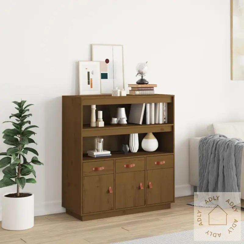 Highboard Honningbrun 100X40X108,5 Cm Heltre Furu
