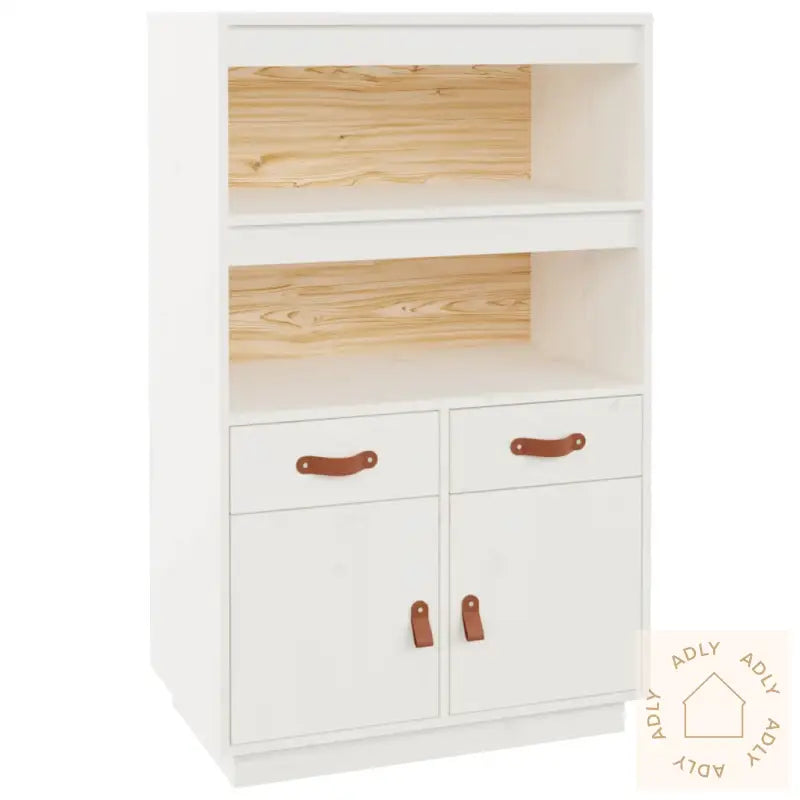 Highboard Hvit 67X40X108,5 Cm Heltre Furu