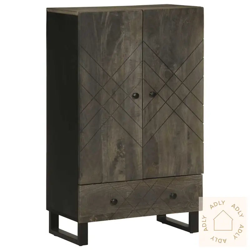 Highboard Svart 60X33X100 Cm Heltre Mango