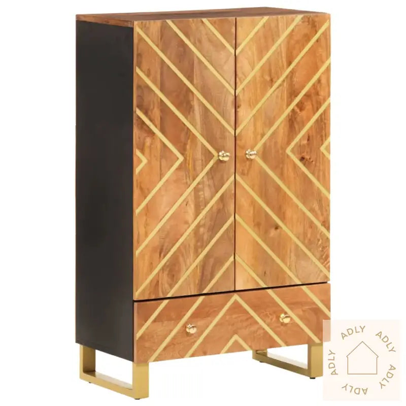 Skjenk Brun Og Svart 60X33,5X100 Cm Heltre Mango