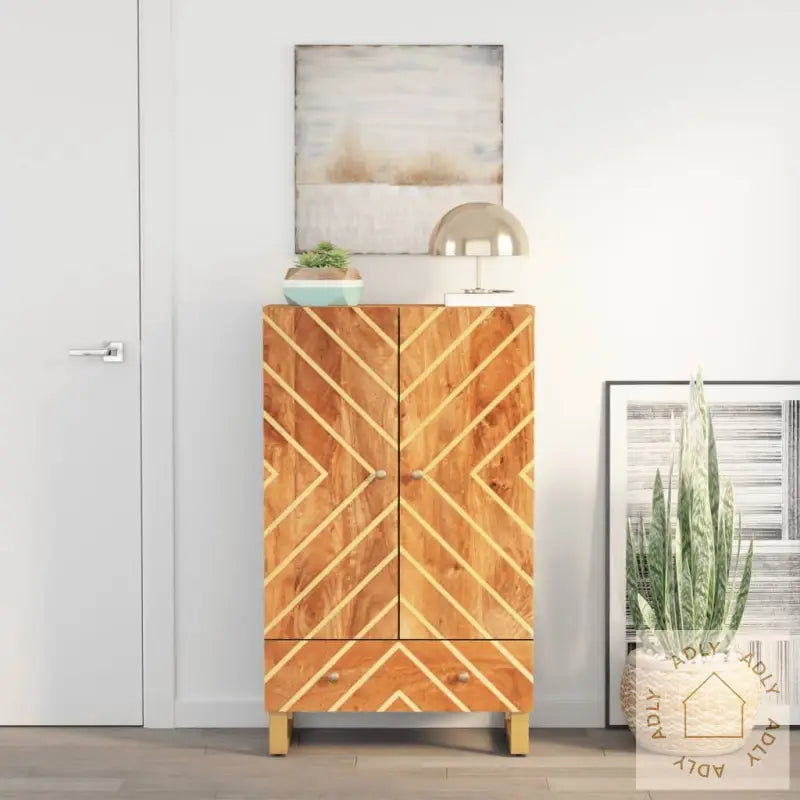 Skjenk Brun Og Svart 60X33,5X100 Cm Heltre Mango