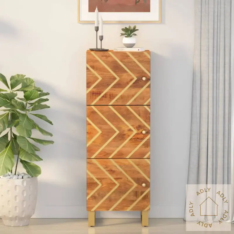 Skjenk Brun Og Svart 40X33,5X110 Cm Heltre Mango