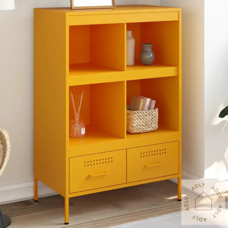 Highboard Sennepsgul 68X39X101,5 Cm Stål