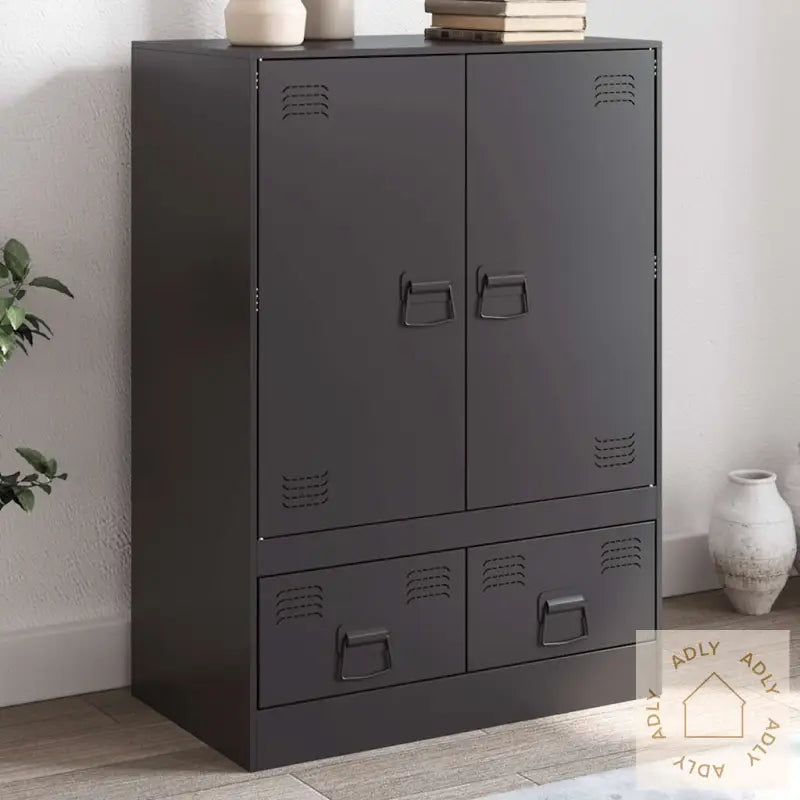 Highboard Svart 67X39X95 Cm Stål