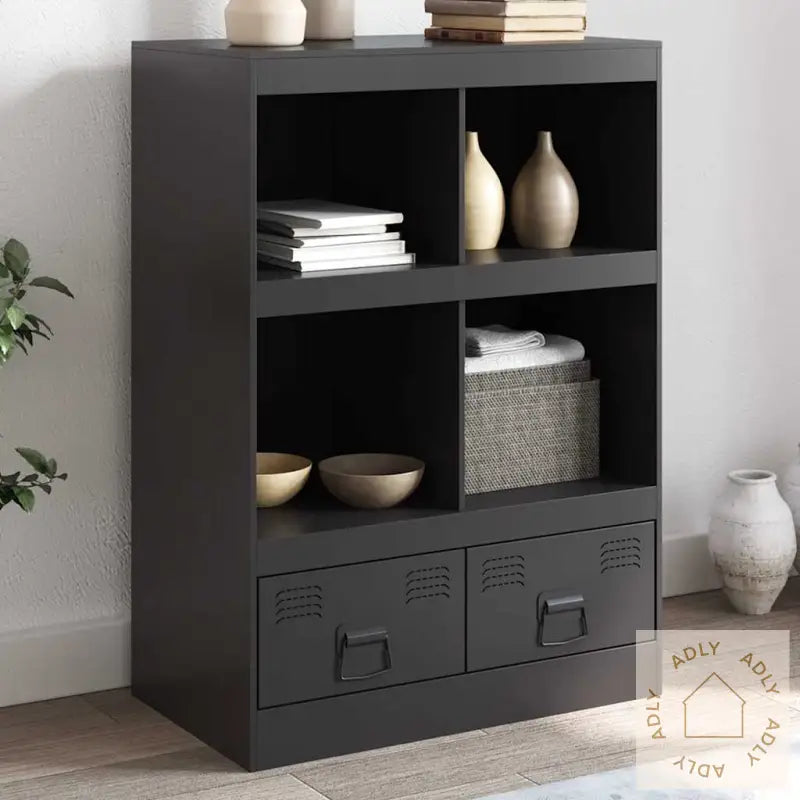 Highboard Svart 67X39X95 Cm Stål