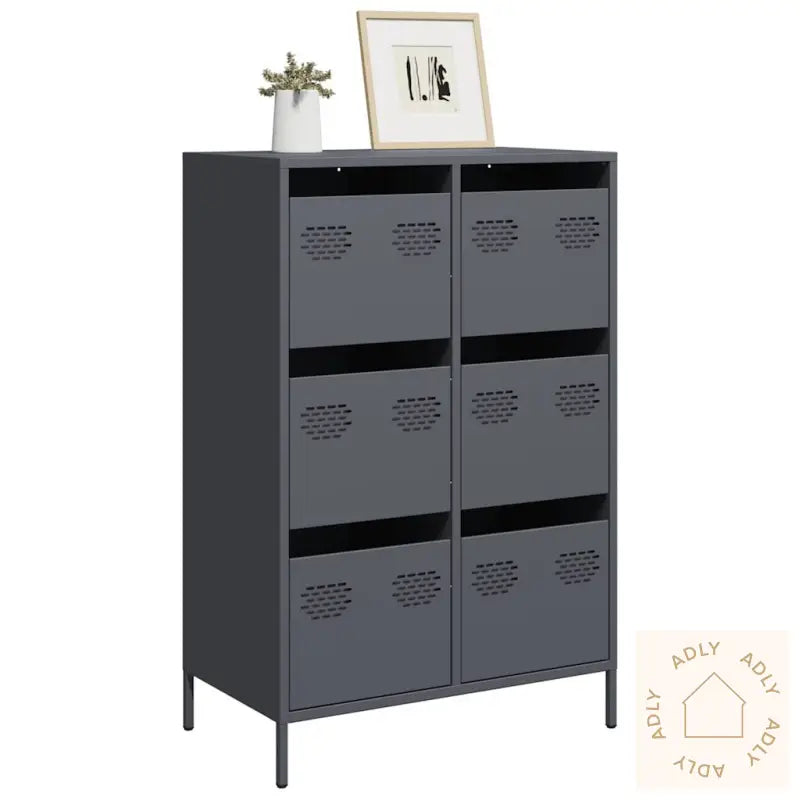Highboard Antrasitt 68X39X101,5 Cm Stål