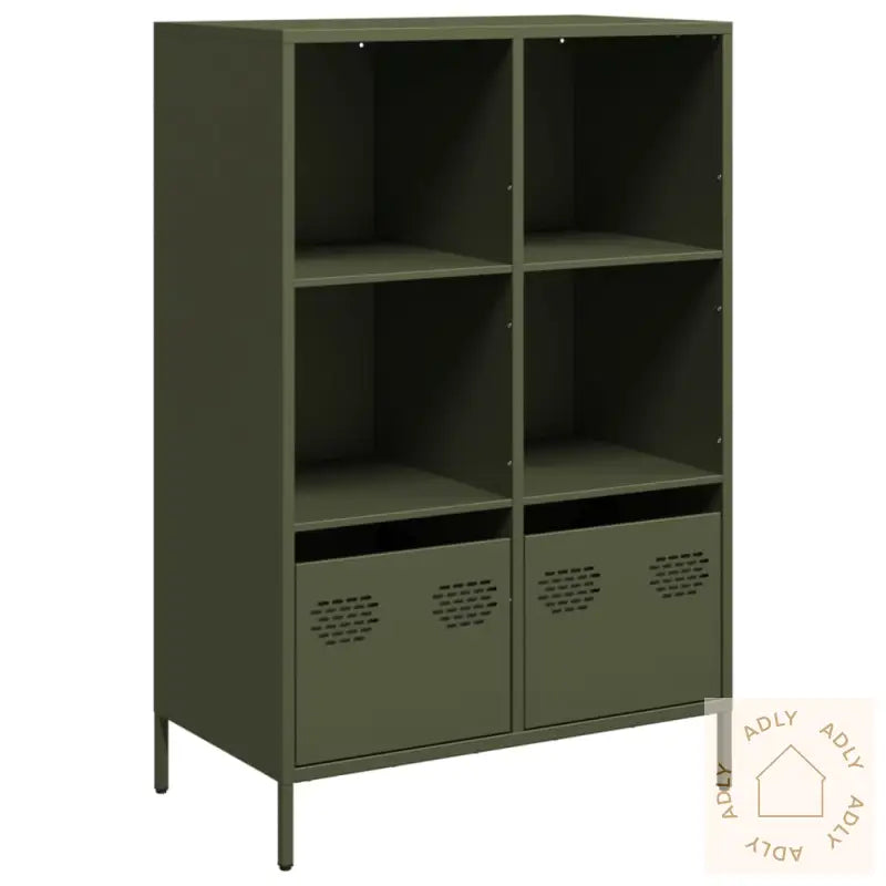 Highboard Olivengrønn 68X39X103,5 Cm Stål