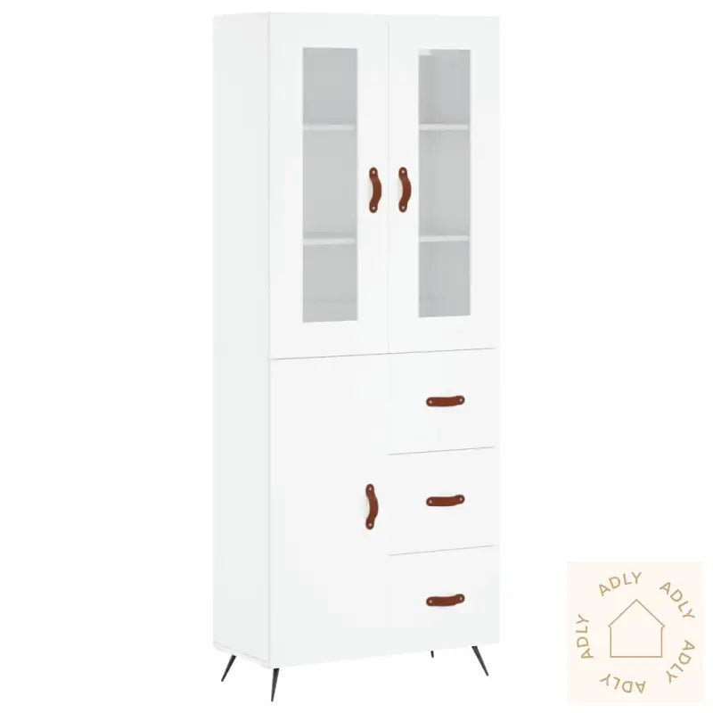 Highboard Hvit 69,5X34X180 Cm Konstruert Tre
