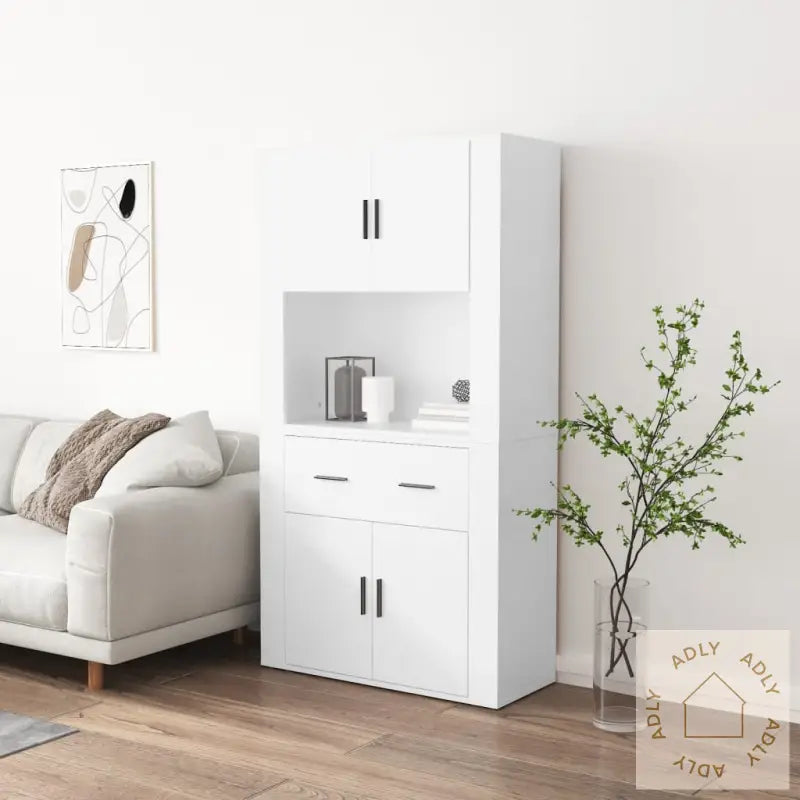 Highboard Hvit Konstruert Tre
