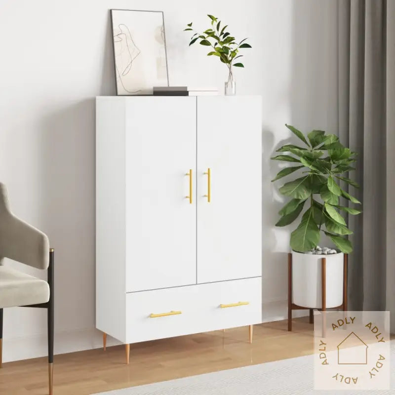Highboard Hvit 69,5X31X115 Cm Konstruert Tre