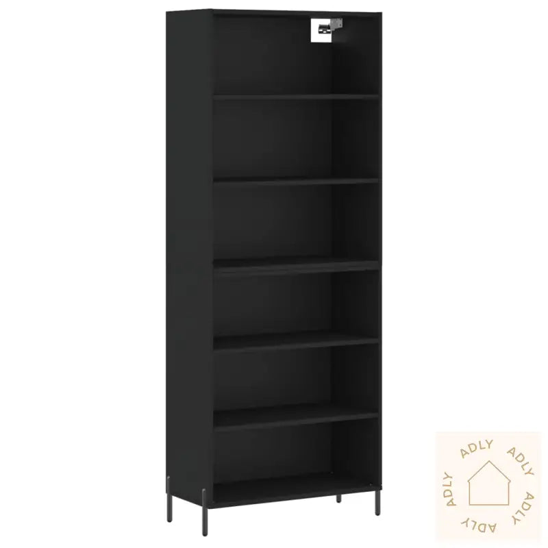 Highboard Svart 69,5X32,5X180 Cm Konstruert Tre