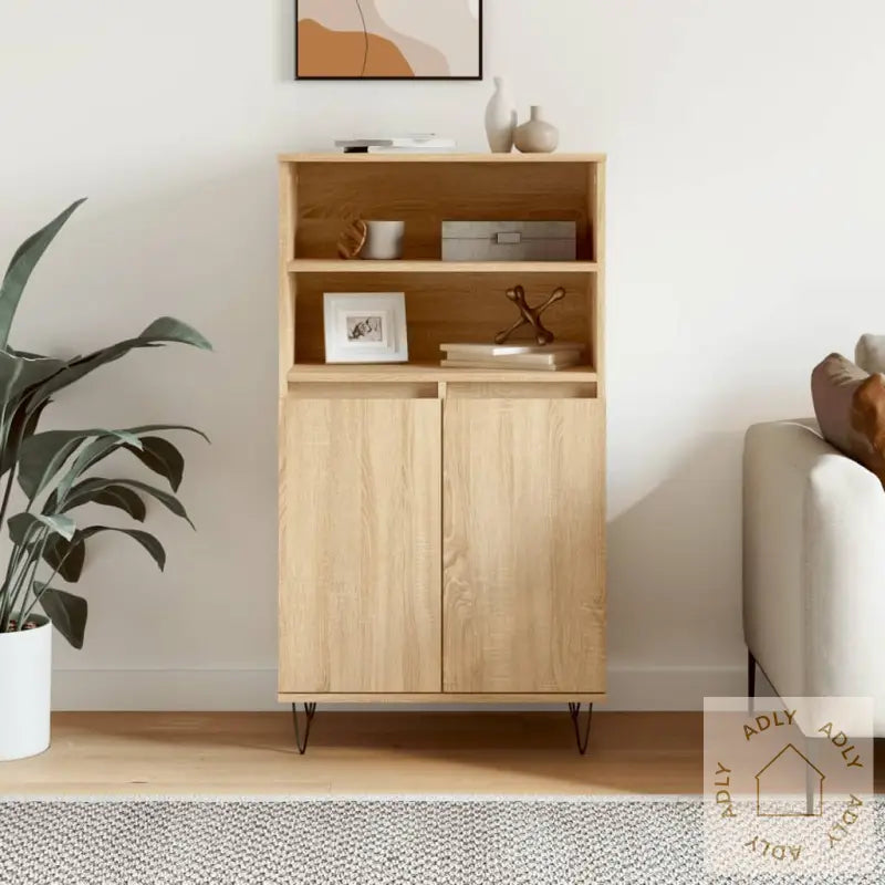 Highboard Sonoma Eik 60X36X110 Cm Konstruert Tre