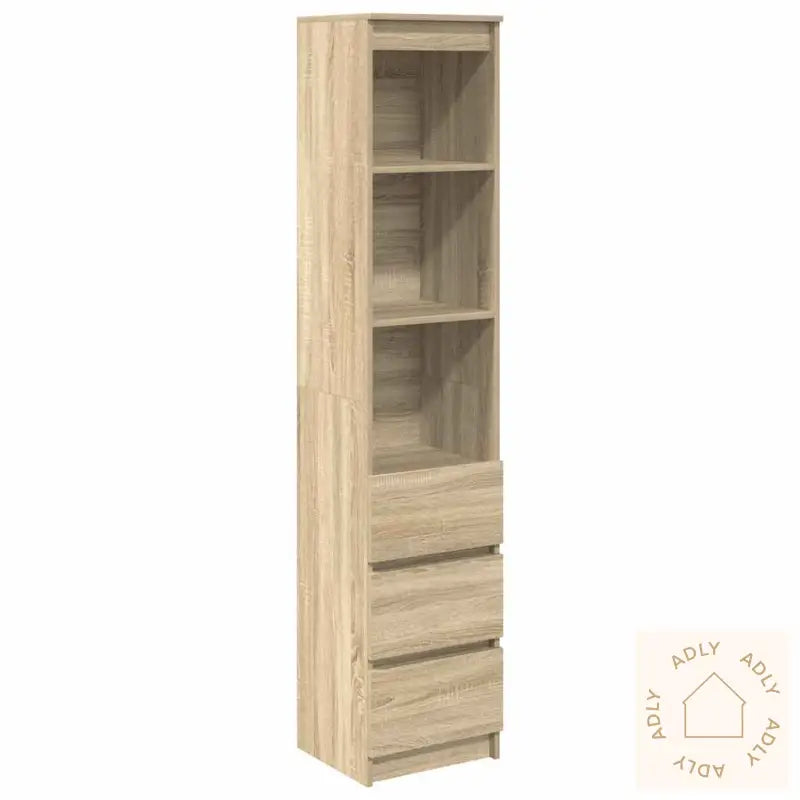 Høybord Sonoma Eik 37,5X35X180 Cm Konstruert Tre
