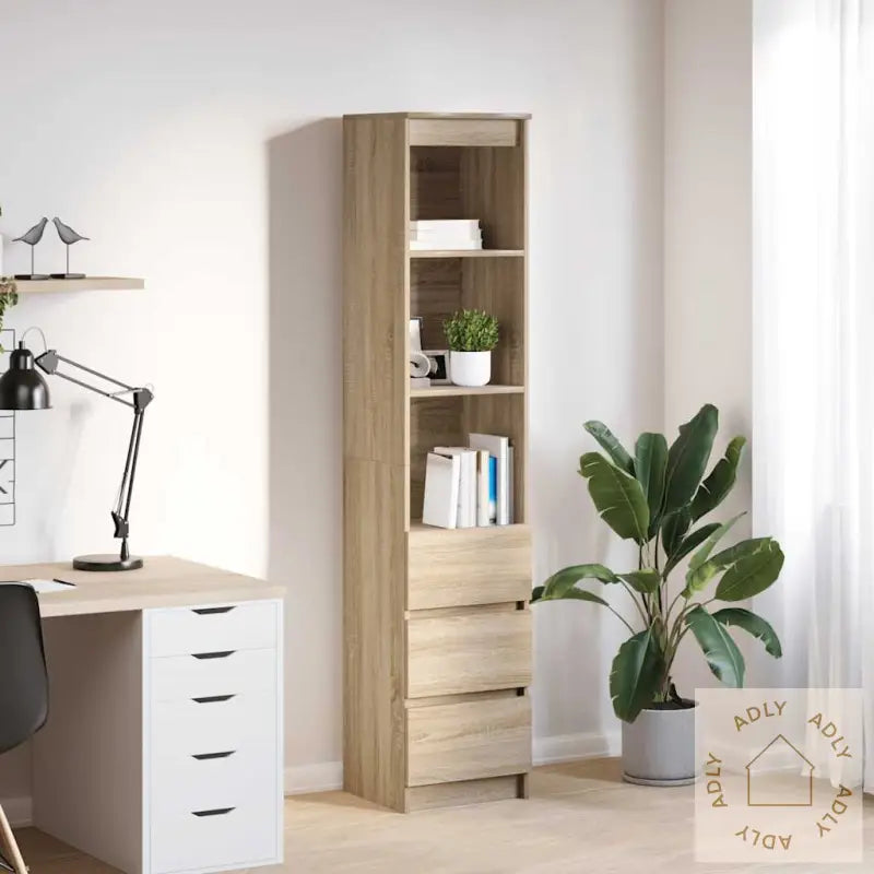 Høybord Sonoma Eik 37,5X35X180 Cm Konstruert Tre