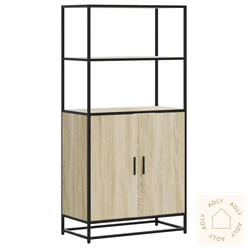 Highboard Sonoma Eik 68X35X139 Cm Konstruert Tre Og Metall