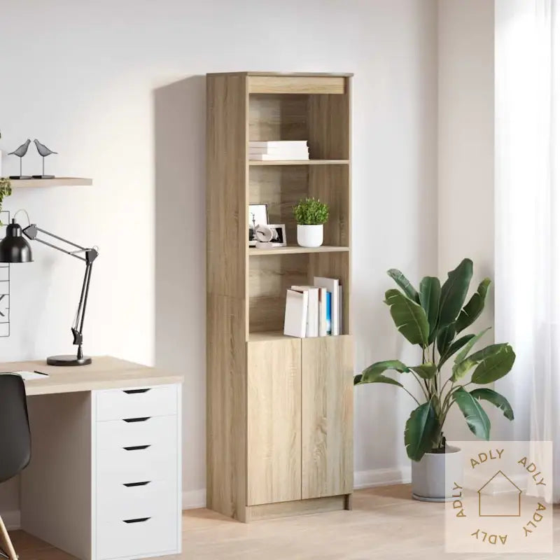 Highboard Sonoma Eik 50X35X180 Cm Konstruert Tre