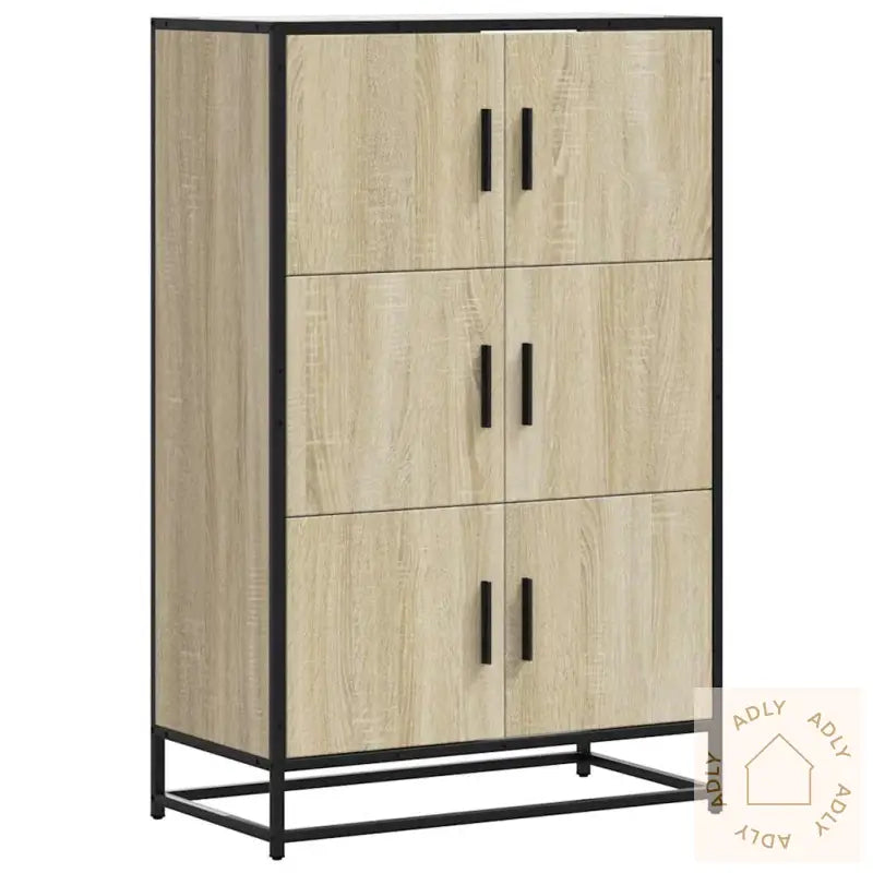 Highboard Sonoma Eik 68X35X106,5 Cm Konstruert Tre Og Metall