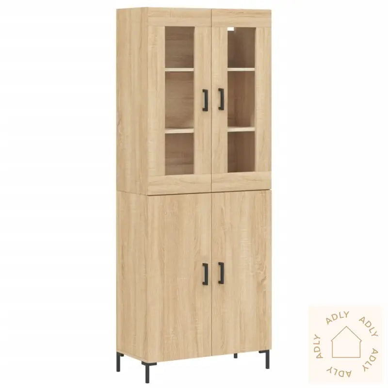 Highboard Sonoma Eik 69,5X34X180 Cm Konstruert Tre