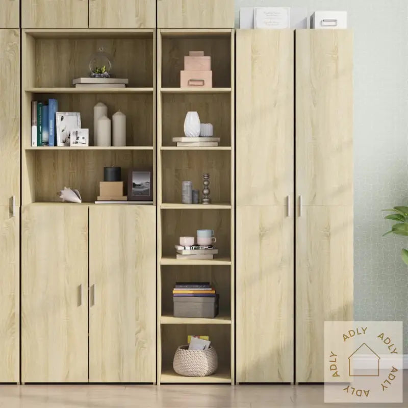 Highboard Sonoma Eik 40X41X185 Cm Konstruert Tre
