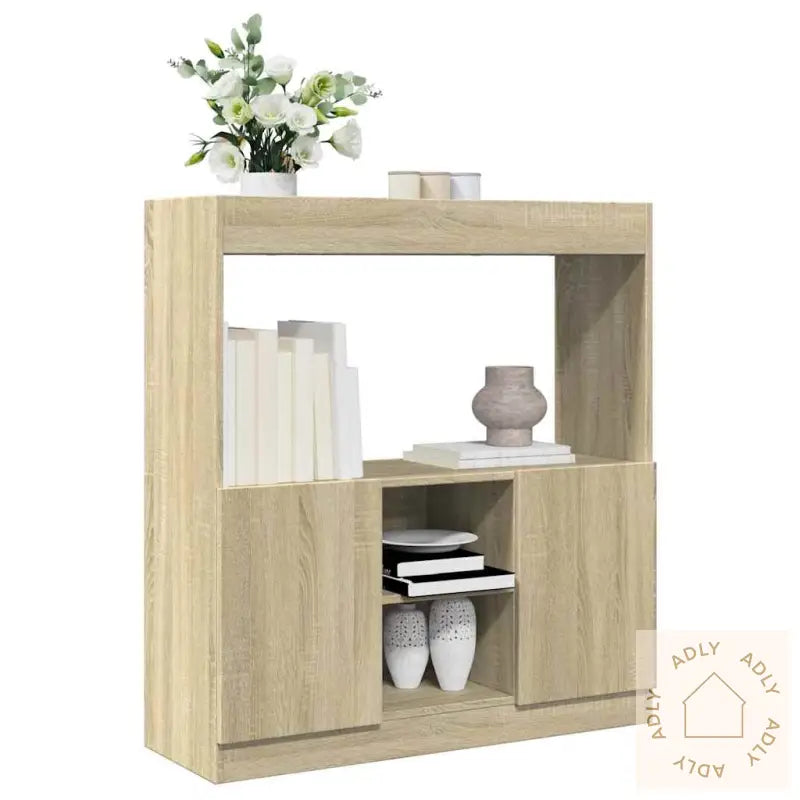 Highboard Sonoma Eik 92X33X100 Cm Konstruert Tre