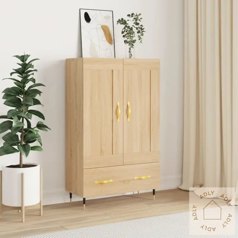Highboard Sonoma Eik 69,5X31X115 Cm Konstruert Tre