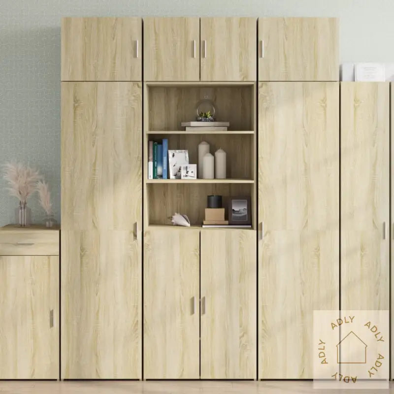Highboard Sonoma Eik 70X42,5X185 Cm Konstruert Tre
