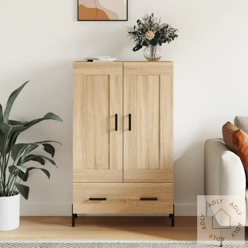 Highboard Sonoma Eik 69,5X31X115 Cm Konstruert Tre