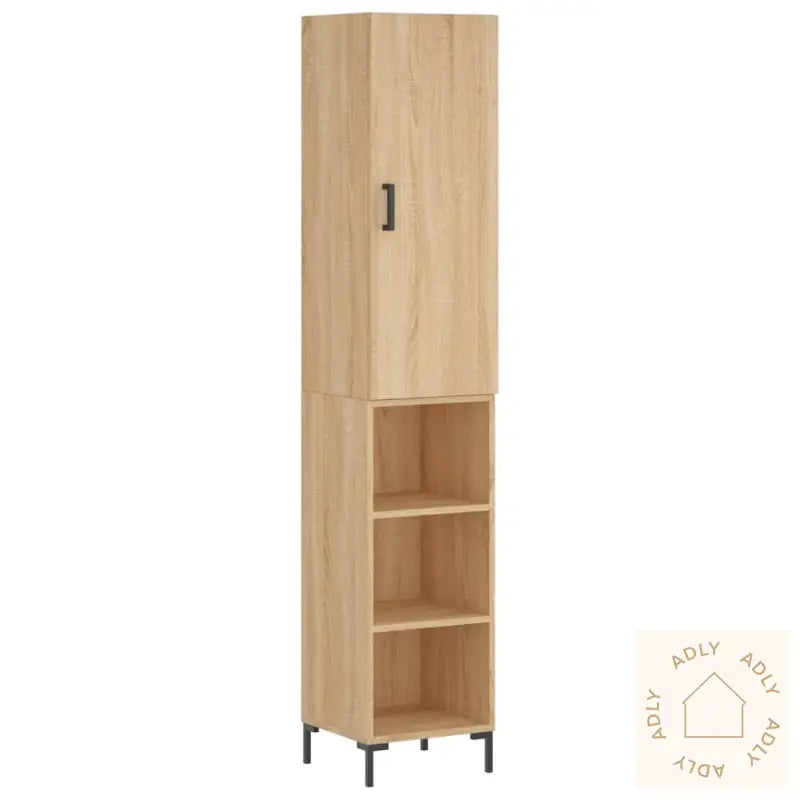 Highboard Sonoma Eik 34,5X34X180 Cm Konstruert Tre