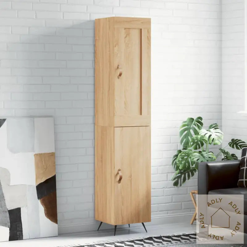 Highboard Sonoma Eik 34,5X34X180 Cm Konstruert Tre