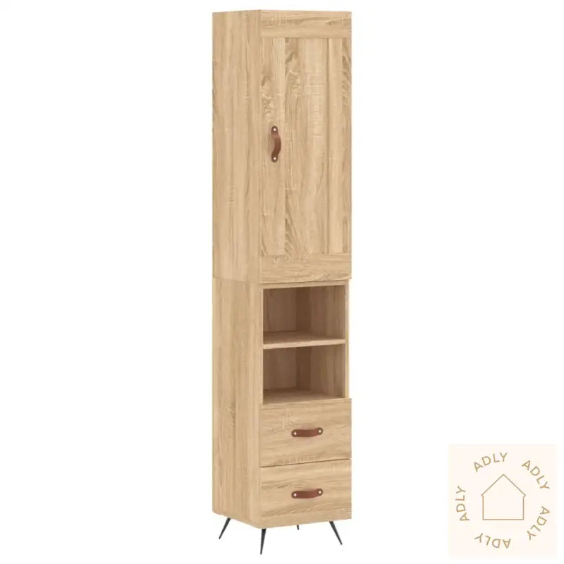 Highboard Sonoma Eik 34,5X34X180 Cm Konstruert Tre
