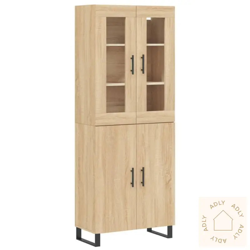 Highboard Sonoma Eik 69,5X34X180 Cm Konstruert Tre