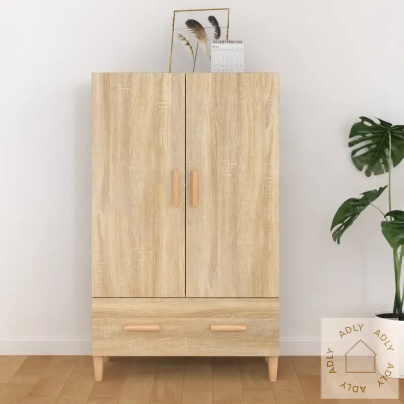 Highboard Sonoma Eik 70X31X115 Cm Konstruert Tre