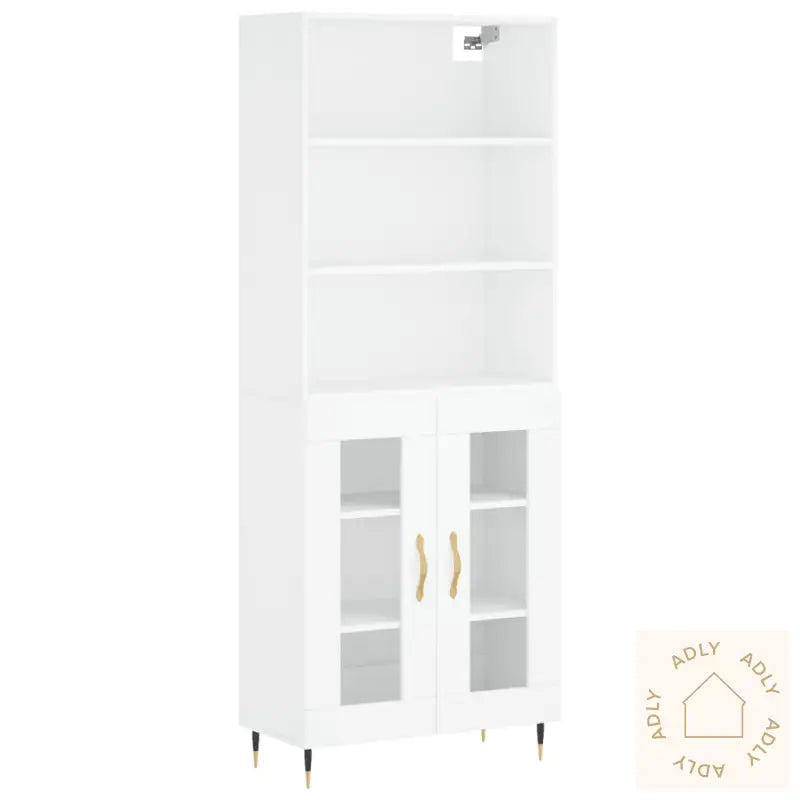 Highboard Hvit 69,5X34X180 Cm Konstruert Tre