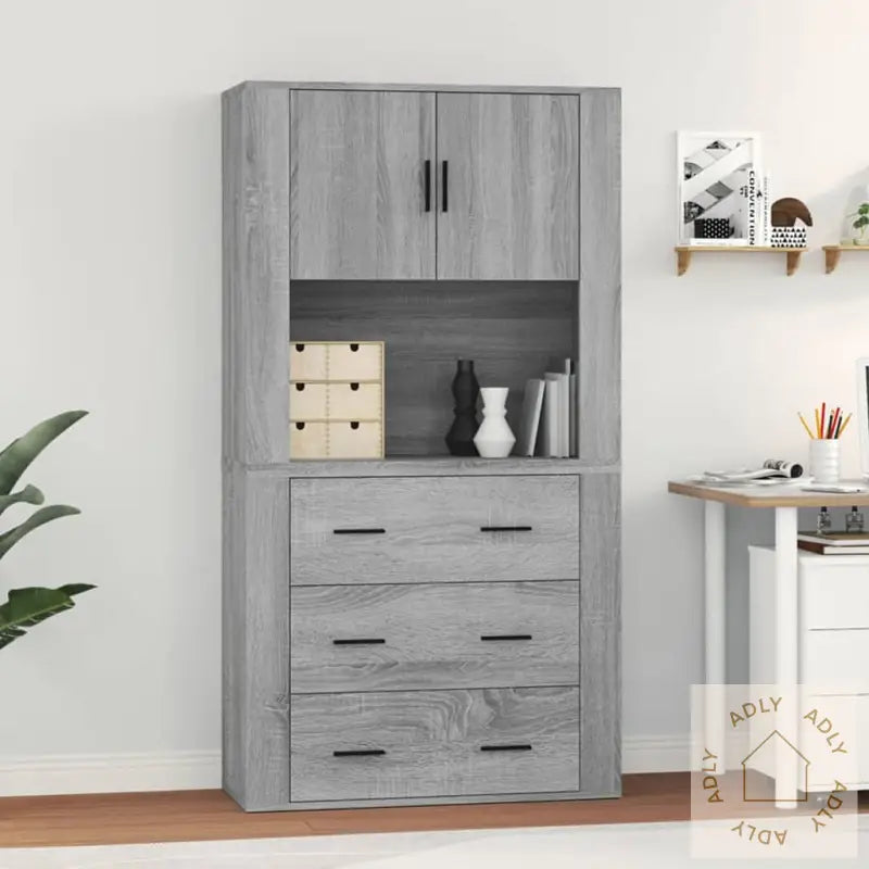 Highboard Grå Sonoma Konstruert Tre