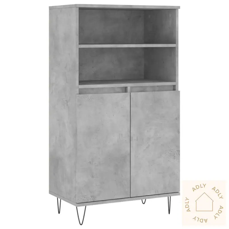 Highboard Betonggrå 60X36X110 Cm Konstruert Tre