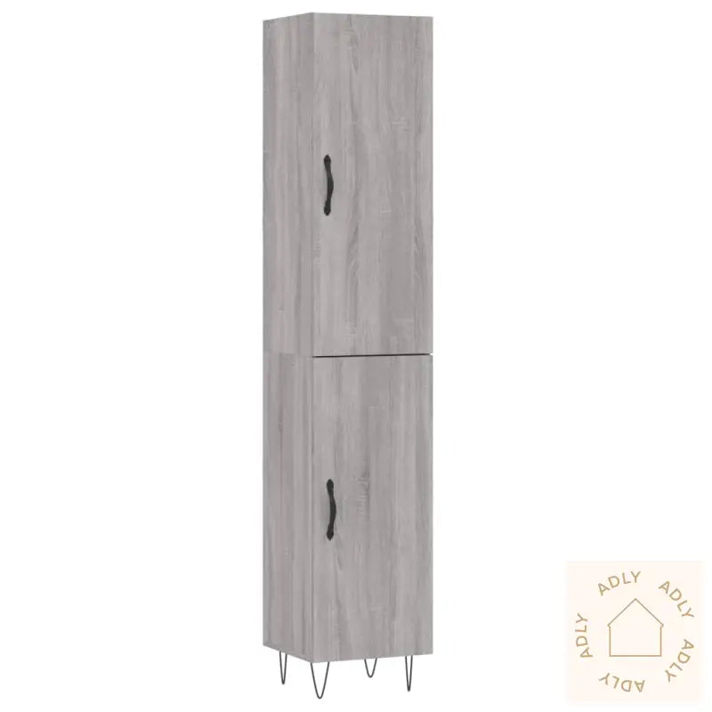 Highboard Grå Sonoma 34,5X34X180 Cm Konstruert Tre