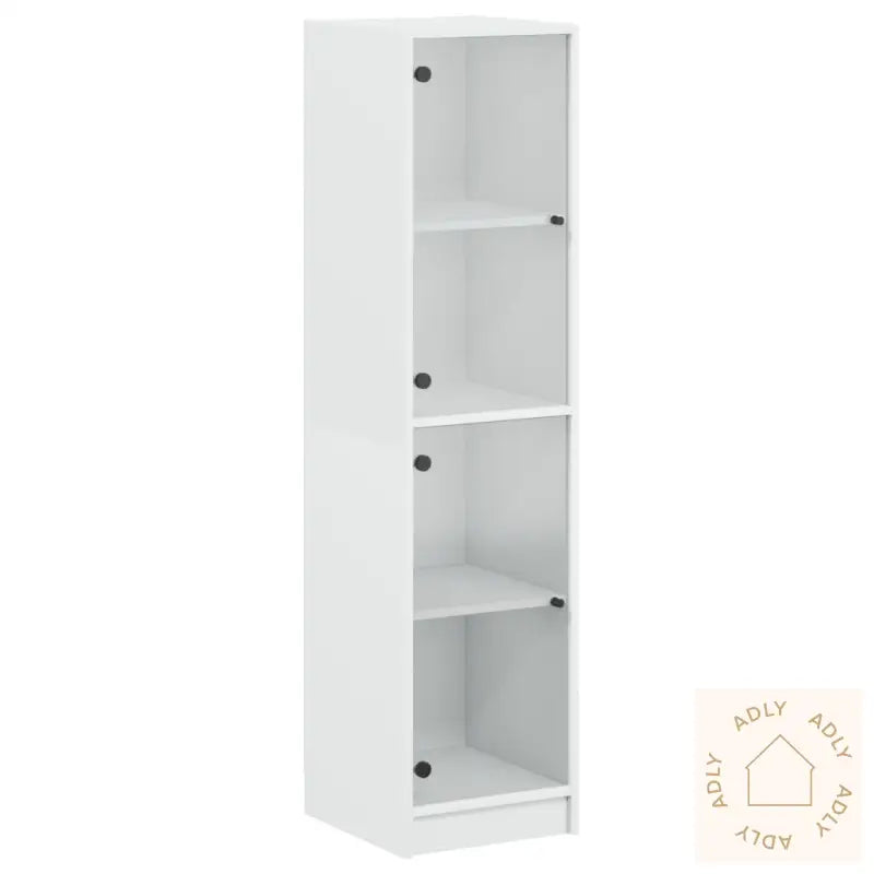 Highboard Med Glassdører Hvit 35X37X142 Cm