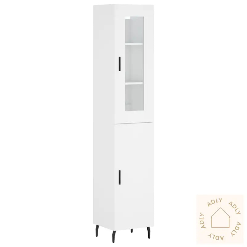 Highboard Hvit 34,5X34X180 Cm Konstruert Tre