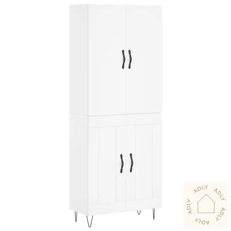 Highboard Hvit 69,5X34X180 Cm Konstruert Tre