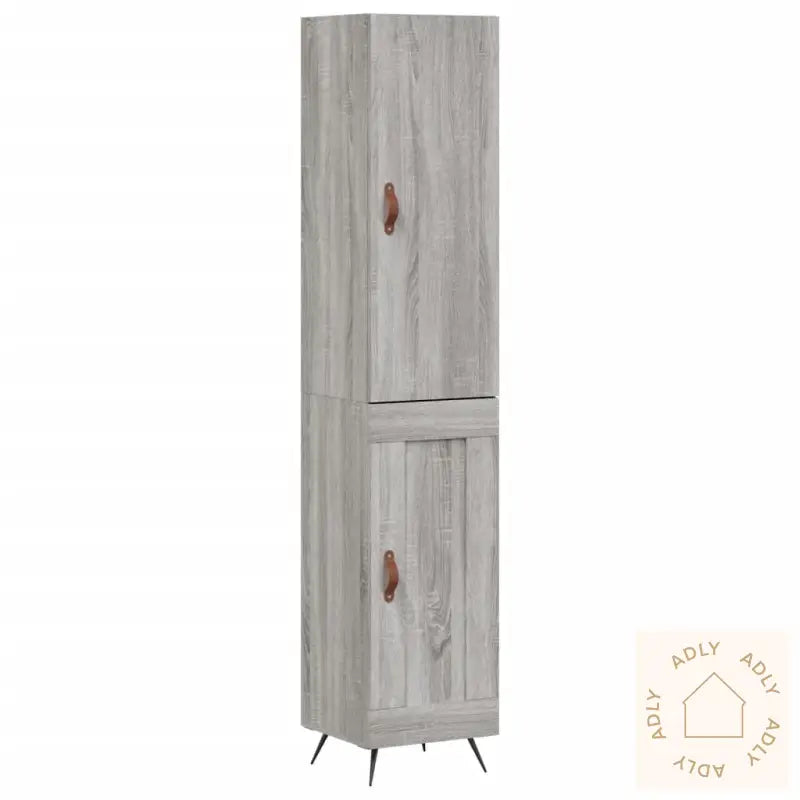 Highboard Grå Sonoma 34,5X34X180 Cm Konstruert Tre