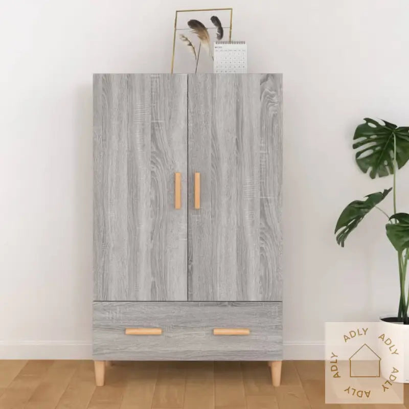 Highboard Grå Sonoma 70X31X115 Cm Konstruert Tre