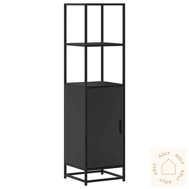Highboard Svart 35,5X35X139 Cm Konstruert Tre Og Metall
