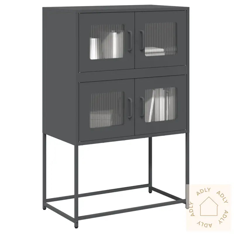 Highboard Antrasitt 68X39X107 Cm Stål
