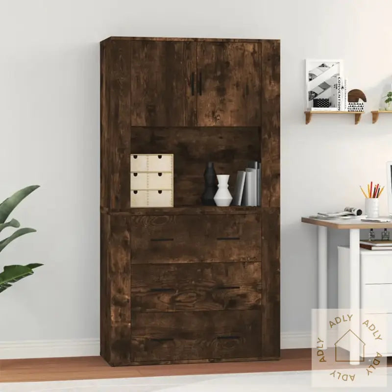 Highboard Røkt Eik Konstruert Tre
