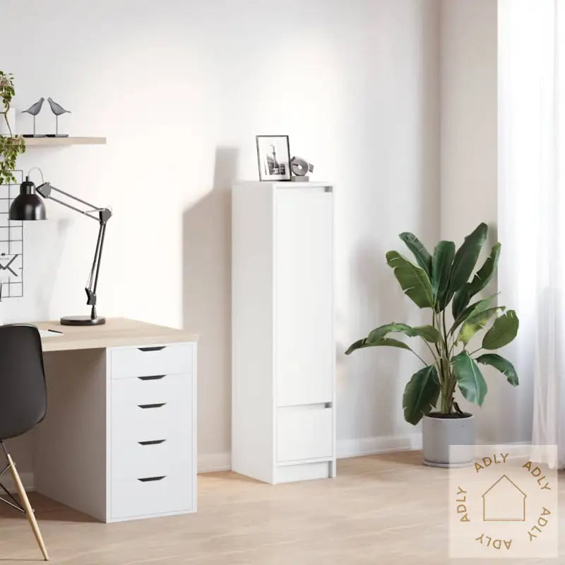 Highboard Hvit 29,5X34X119,5 Cm Konstruert Tre